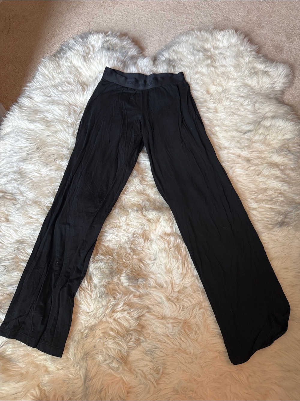 Tommy John Black Wide-Leg Lounge Pants